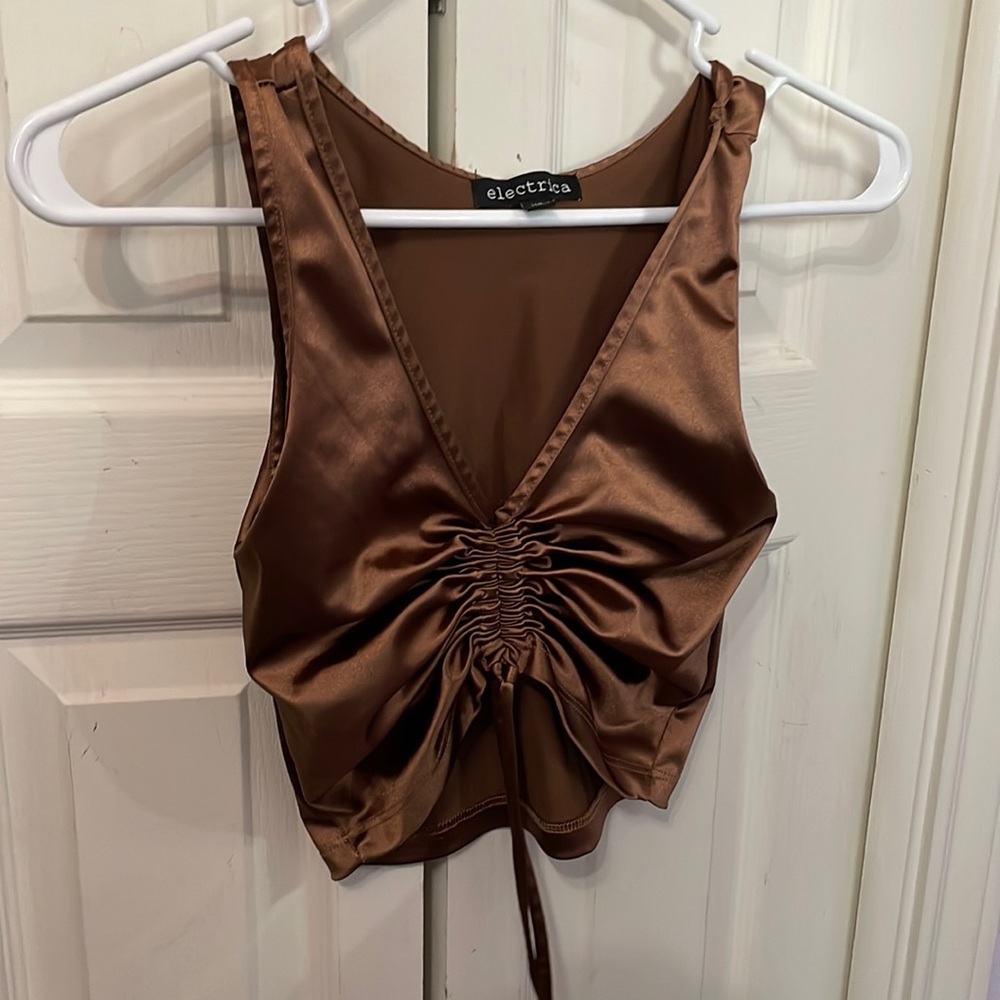 Brown crop top